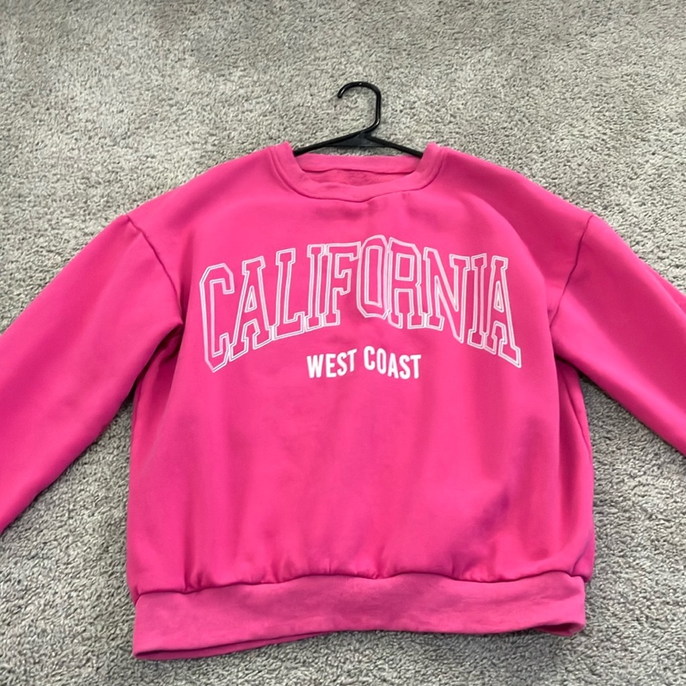 Amazon Pink Crewneck Sweatshirt California Print